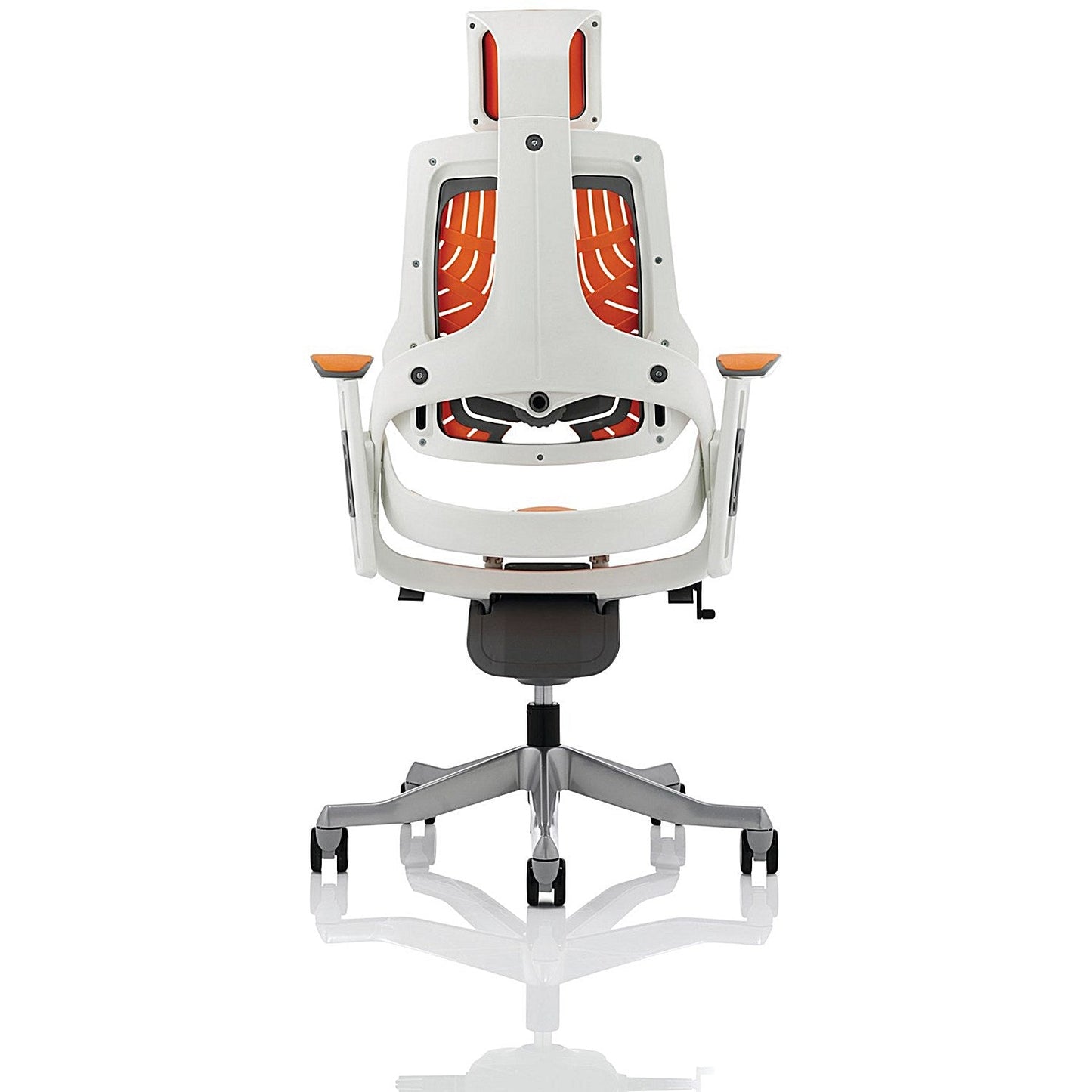 Zure Elastomer Executive Chair, Headrest, Height Adjustable Arms, Orange Easy2Order : KC0165