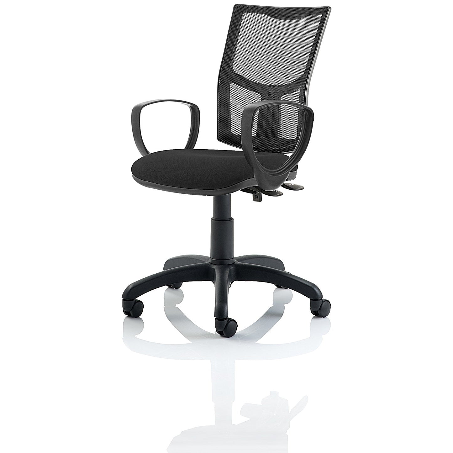 Eclipse Plus II Mesh Back Operator Chair, Fixed Height Arms, Black