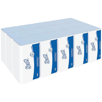 Scott Control 1-Ply V-Fold Paper Hand Towels, Blue, Pack of 3600