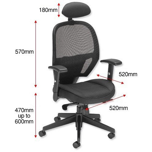Amaze Chair, Headrest, Height Adjustable Arms, Black