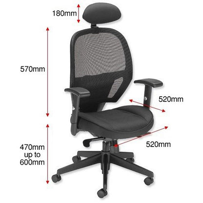 Amaze Chair, Headrest, Height Adjustable Arms, Black
