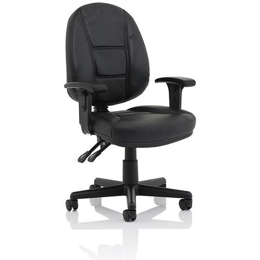 Jackson High Back Executive Chair, Height Adjustable Arms, Black
