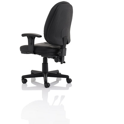 Jackson High Back Executive Chair, Height Adjustable Arms, Black