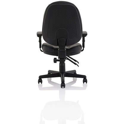Jackson High Back Executive Chair, Height Adjustable Arms, Black