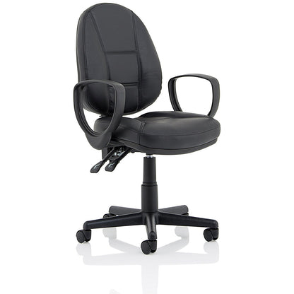 Jackson High Back Executive Chair, Fixed Height Arms, Black