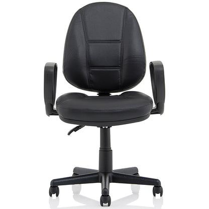 Jackson High Back Executive Chair, Fixed Height Arms, Black