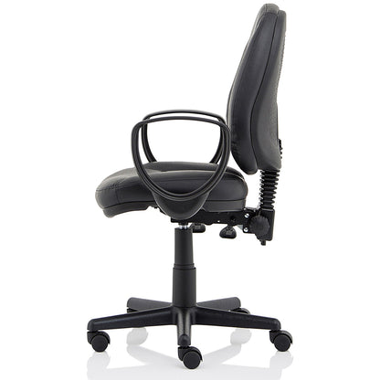 Jackson High Back Executive Chair, Fixed Height Arms, Black