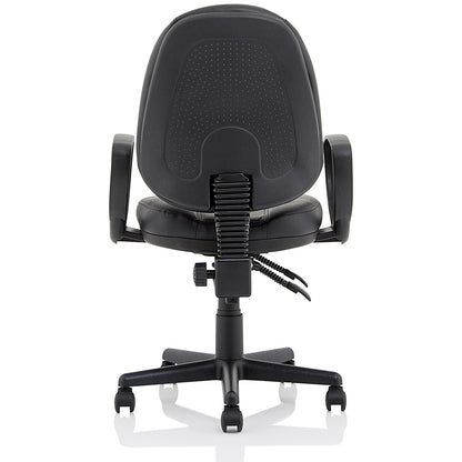 Jackson High Back Executive Chair, Fixed Height Arms, Black