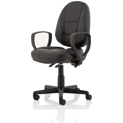 Jackson High Back Executive Chair, Fixed Height Arms, Black