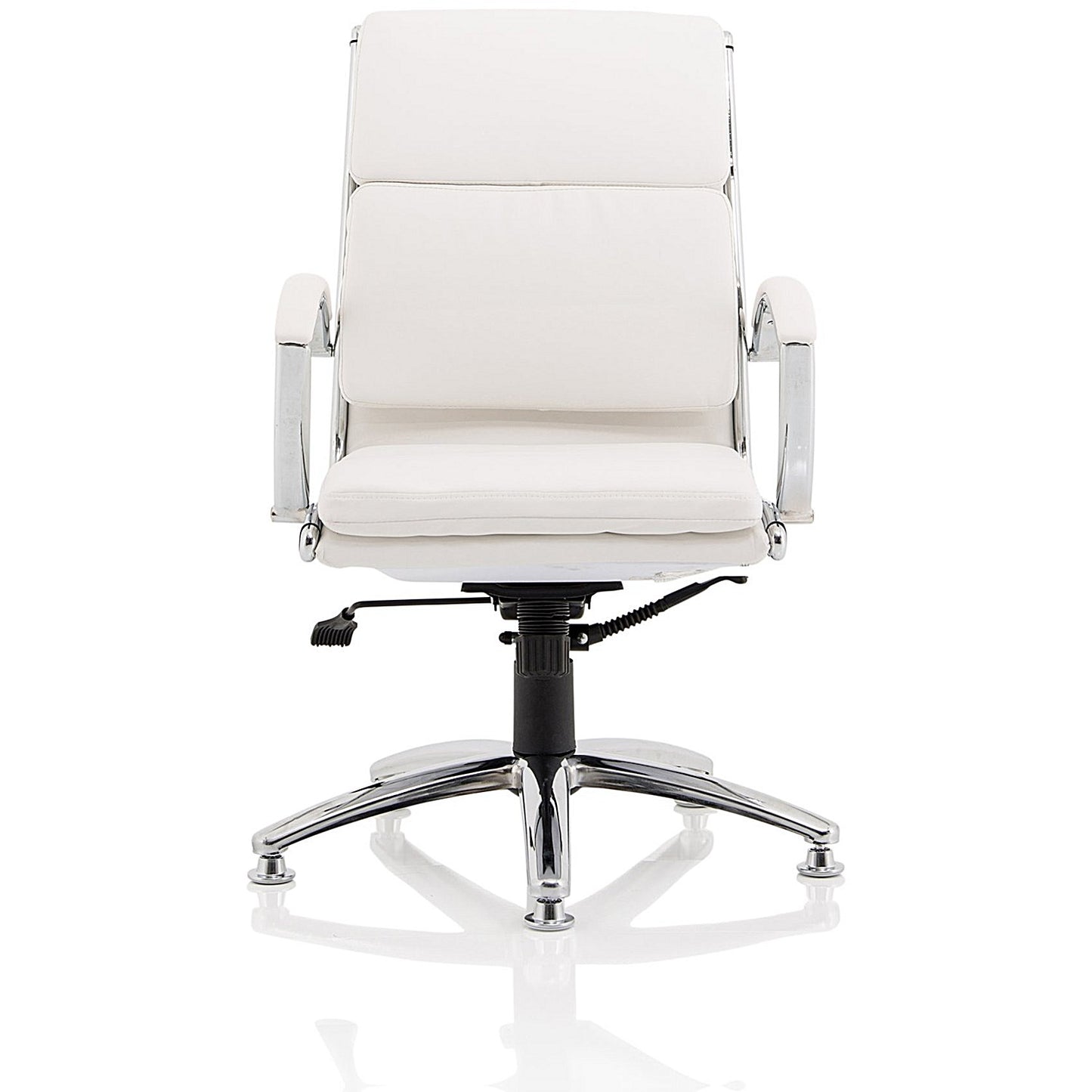 Classic Medium Back Executive Chair, Glides, Fixed Height Arms, White