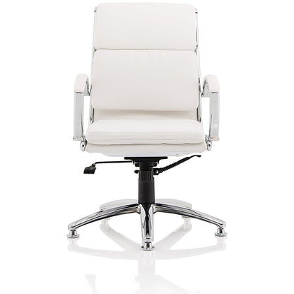 Classic Medium Back Executive Chair, Glides, Fixed Height Arms, White