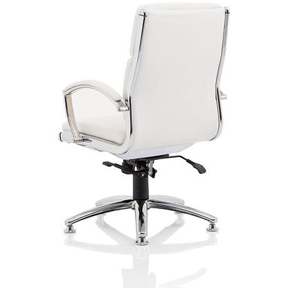 Classic Medium Back Executive Chair, Glides, Fixed Height Arms, White