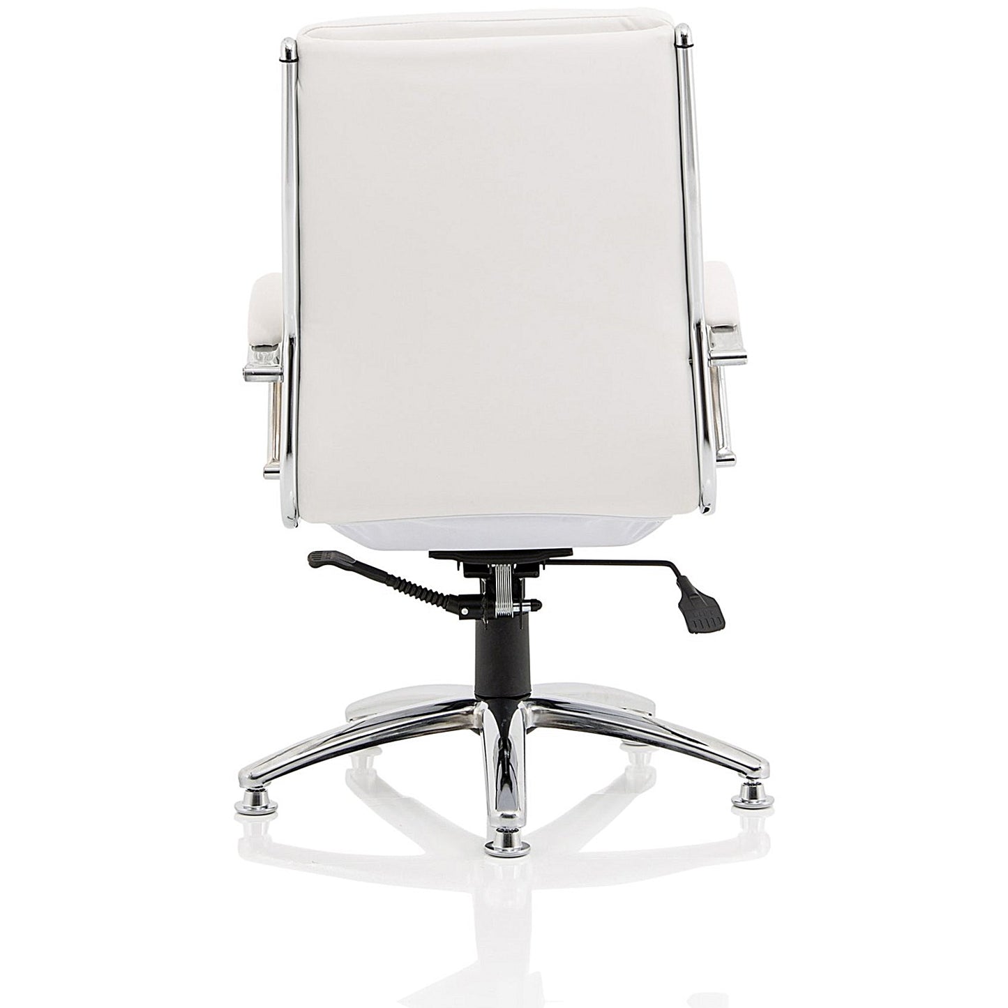 Classic Medium Back Executive Chair, Glides, Fixed Height Arms, White