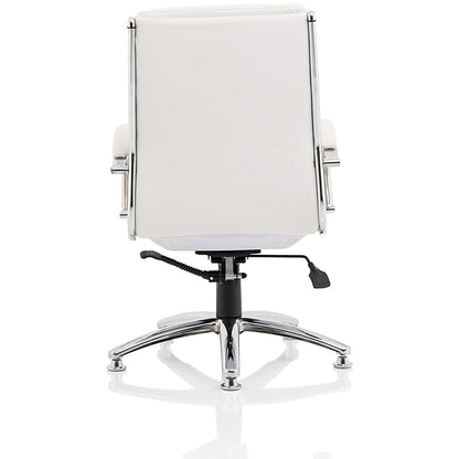 Classic Medium Back Executive Chair, Glides, Fixed Height Arms, White