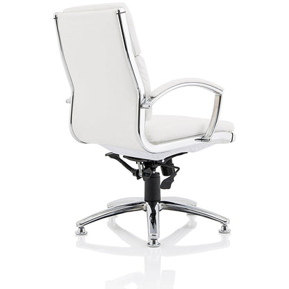 Classic Medium Back Executive Chair, Glides, Fixed Height Arms, White