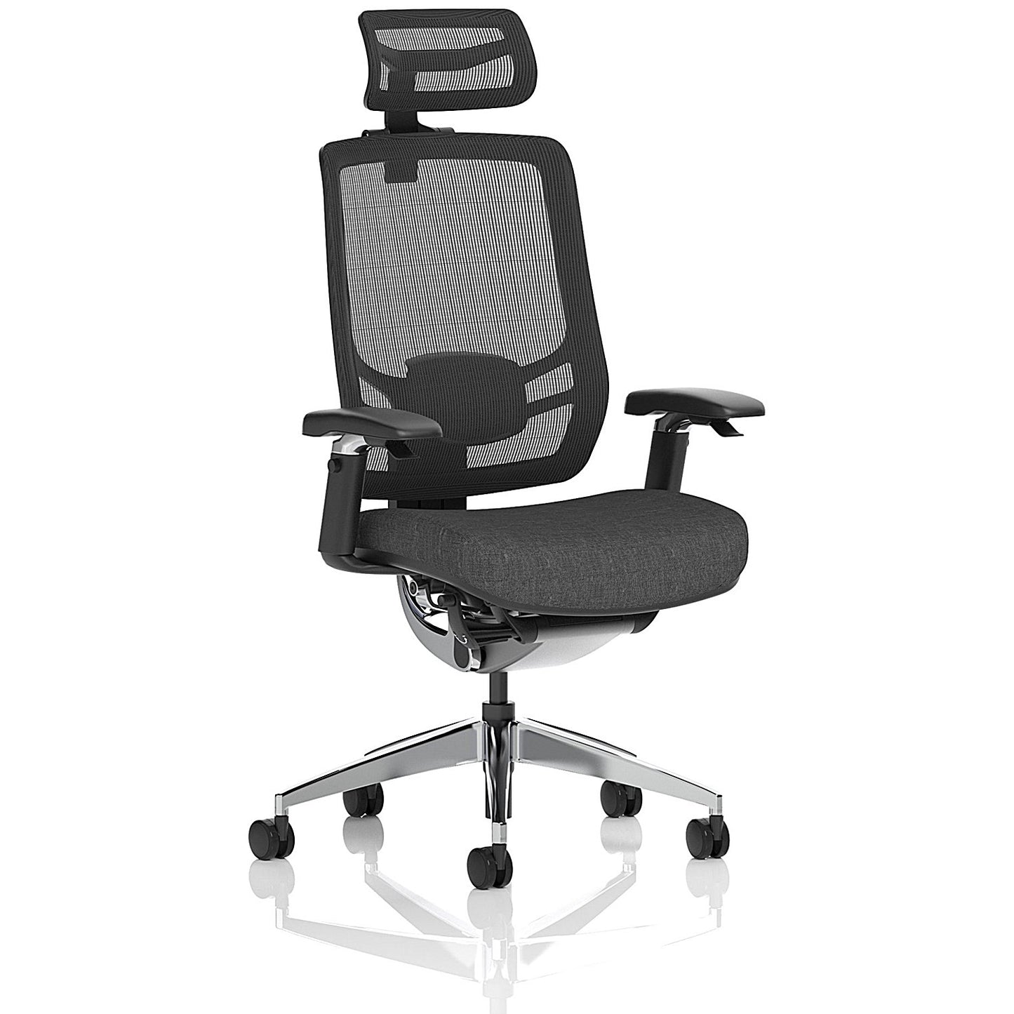 Ergo Click Mesh Back Operator Chair, Headrest, Height Adjustable Arms, Black