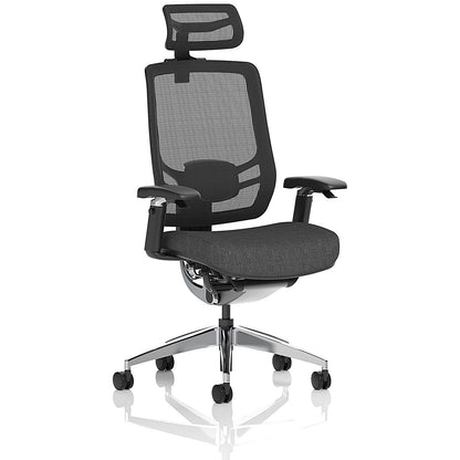 Ergo Click Mesh Back Operator Chair, Headrest, Height Adjustable Arms, Black