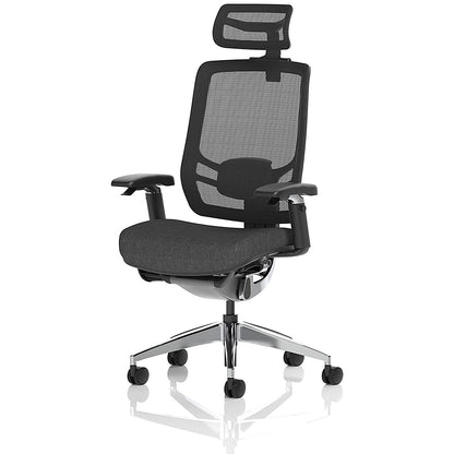 Ergo Click Mesh Back Operator Chair, Headrest, Height Adjustable Arms, Black