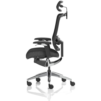 Ergo Click Mesh Back Operator Chair, Headrest, Height Adjustable Arms, Black