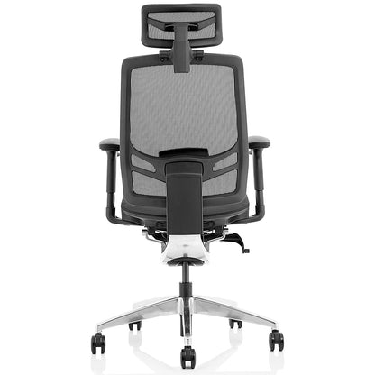 Ergo Click Mesh Operator Chair, Headrest, Height Adjustable Arms, Black
