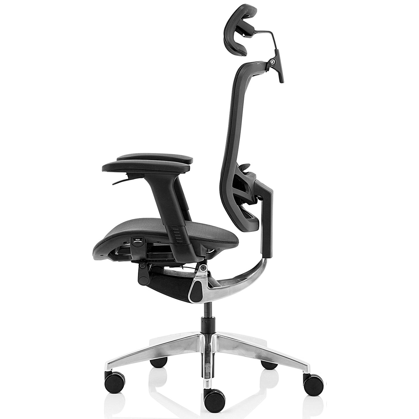 Ergo Click Mesh Operator Chair, Headrest, Height Adjustable Arms, Black