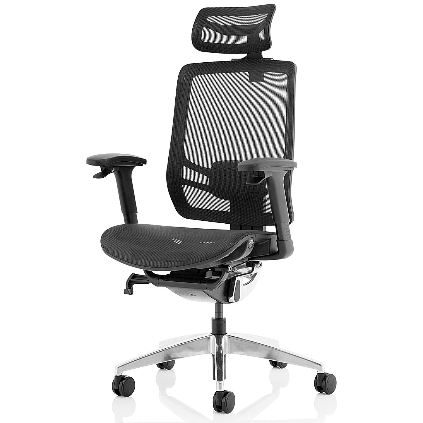 Ergo Click Mesh Operator Chair, Headrest, Height Adjustable Arms, Black
