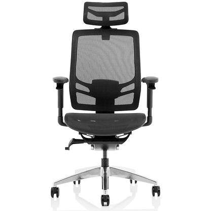 Ergo Click Mesh Operator Chair, Headrest, Height Adjustable Arms, Black