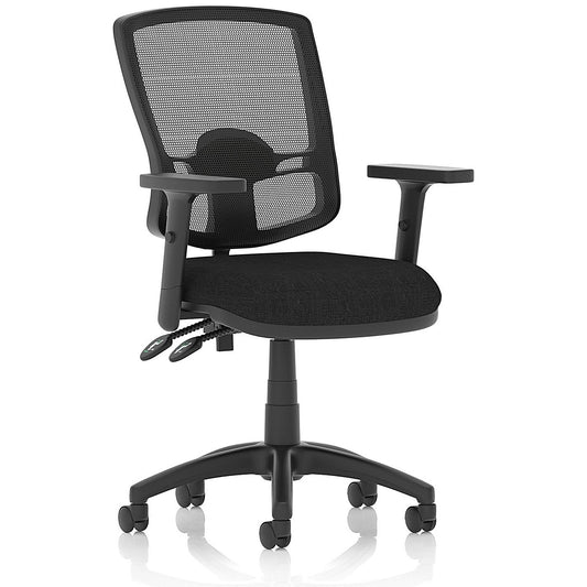 Eclipse Plus II Deluxe Mesh Back Operator Chair, Height Adjustable Arms, Black