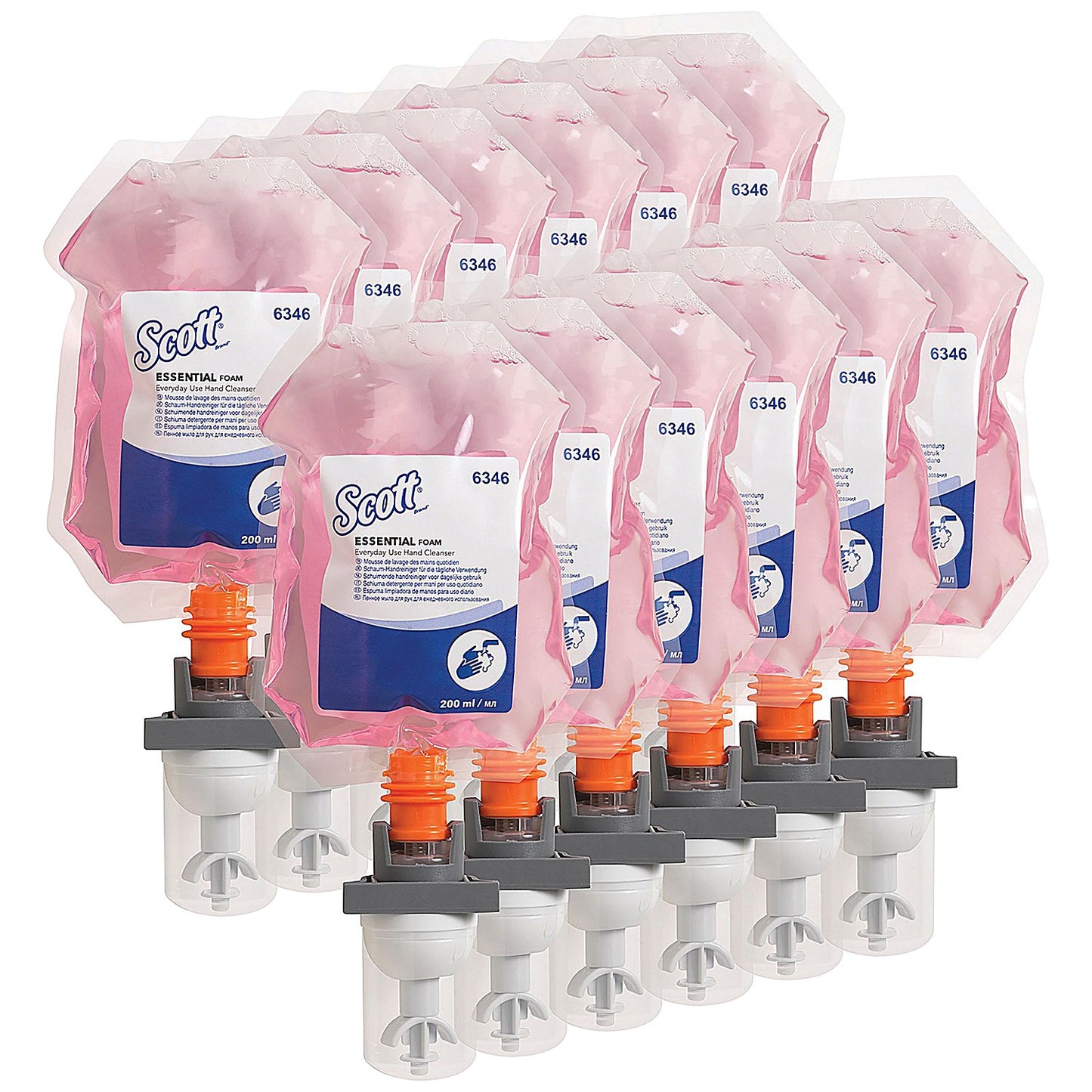 Scott Essential Everyday Use Foam Hand Cleanser, 200ml, Pink, Pack of 12