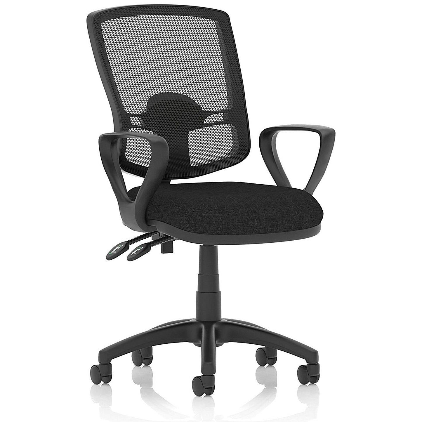 Eclipse Plus II Deluxe Mesh Back Operator Chair, Fixed Height Arms, Black