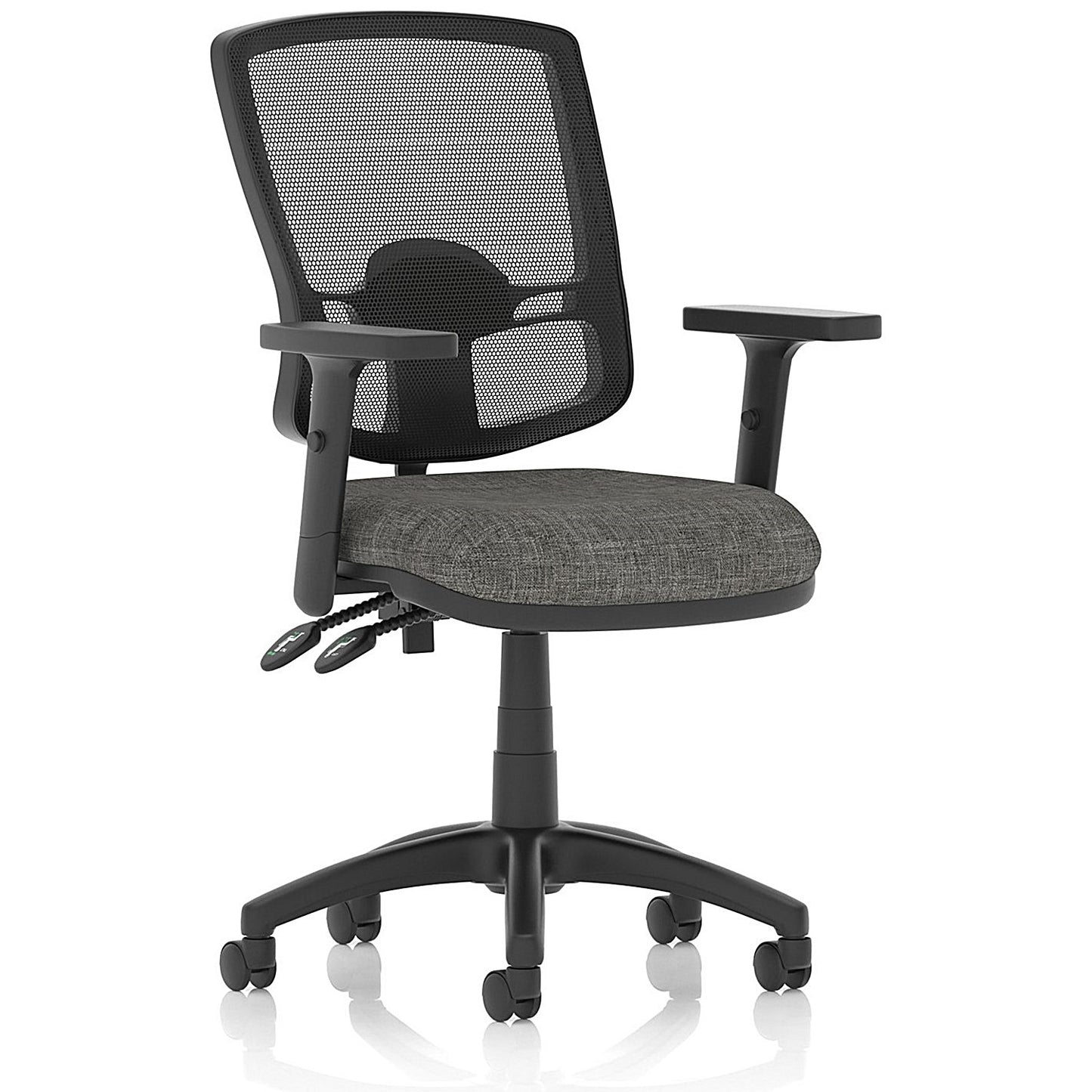 Eclipse Plus II Deluxe Mesh Back Operator Chair, Height Adjustable Arms, Charcoal