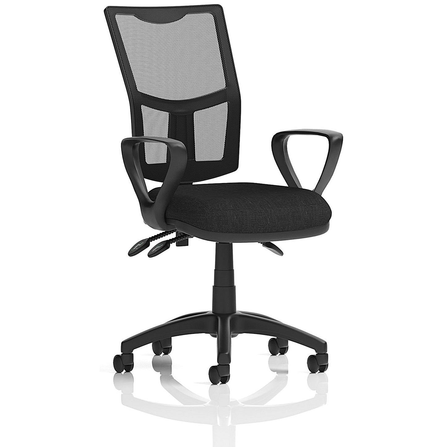 Eclipse Plus III Mesh Back Operator Chair, Fixed Height Arms, Black
