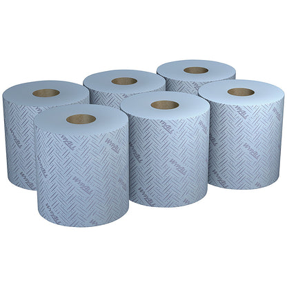 Wypall L20 2-Ply Essential Centrefeed Roll, 150m, Blue, Pack of 6