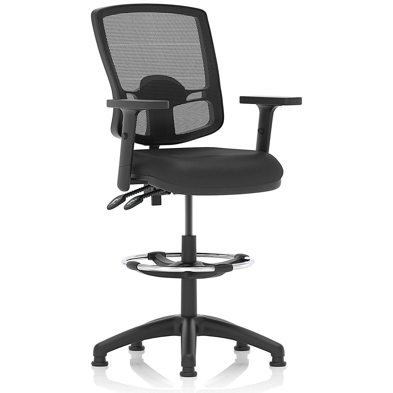 Eclipse Plus II High Rise Deluxe Mesh Back Operator Chair, Height Adjustable Arms, Bonded Leather Easy2Order : KC0430
