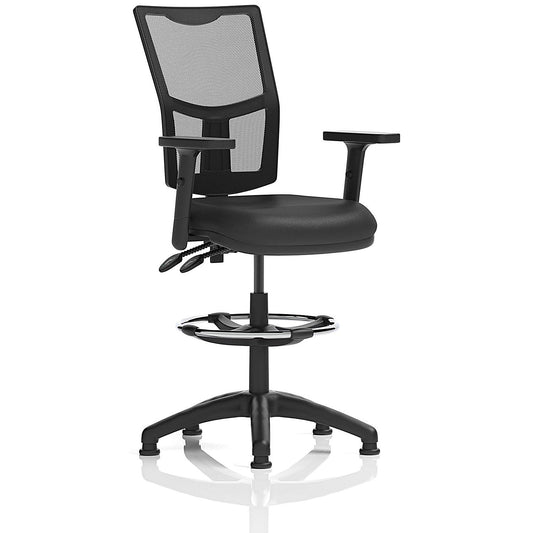 Eclipse Plus II High Rise High Mesh Back Operator Chair, Height Adjustable Arms, Bonded Leather Easy2Order : KC0435