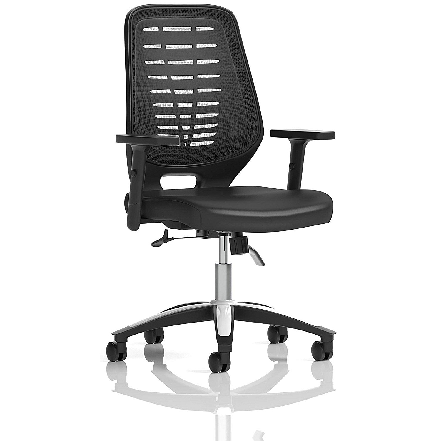 Relay Black Mesh Back Task Operator Chair, Height Adjustable Arms, Black Easy2Order : KC0443