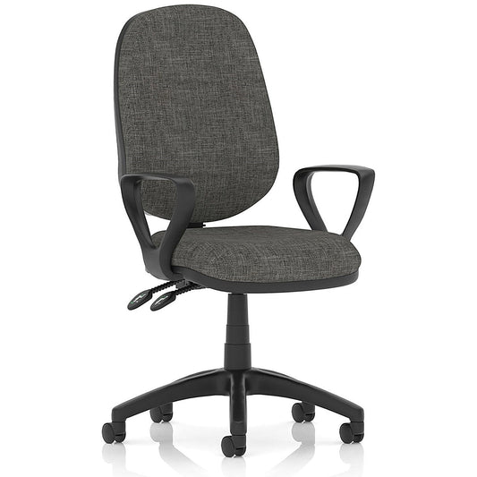 Luna II Lever Task Operator Chair, Fixed Height Arms, Charcoal Easy2Order : KC0450