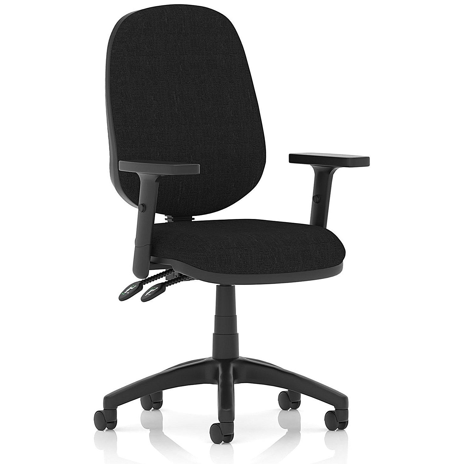 Luna II Lever Task Operator Chair, Height Adjustable Arms, Black Easy2Order : KC0451
