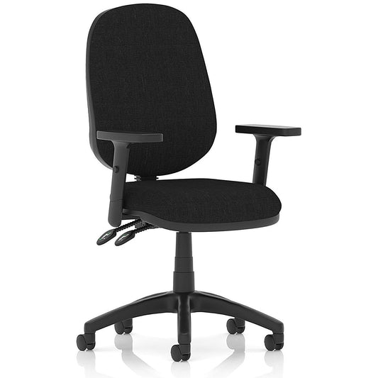Luna II Lever Task Operator Chair, Height Adjustable Arms, Black Easy2Order : KC0451