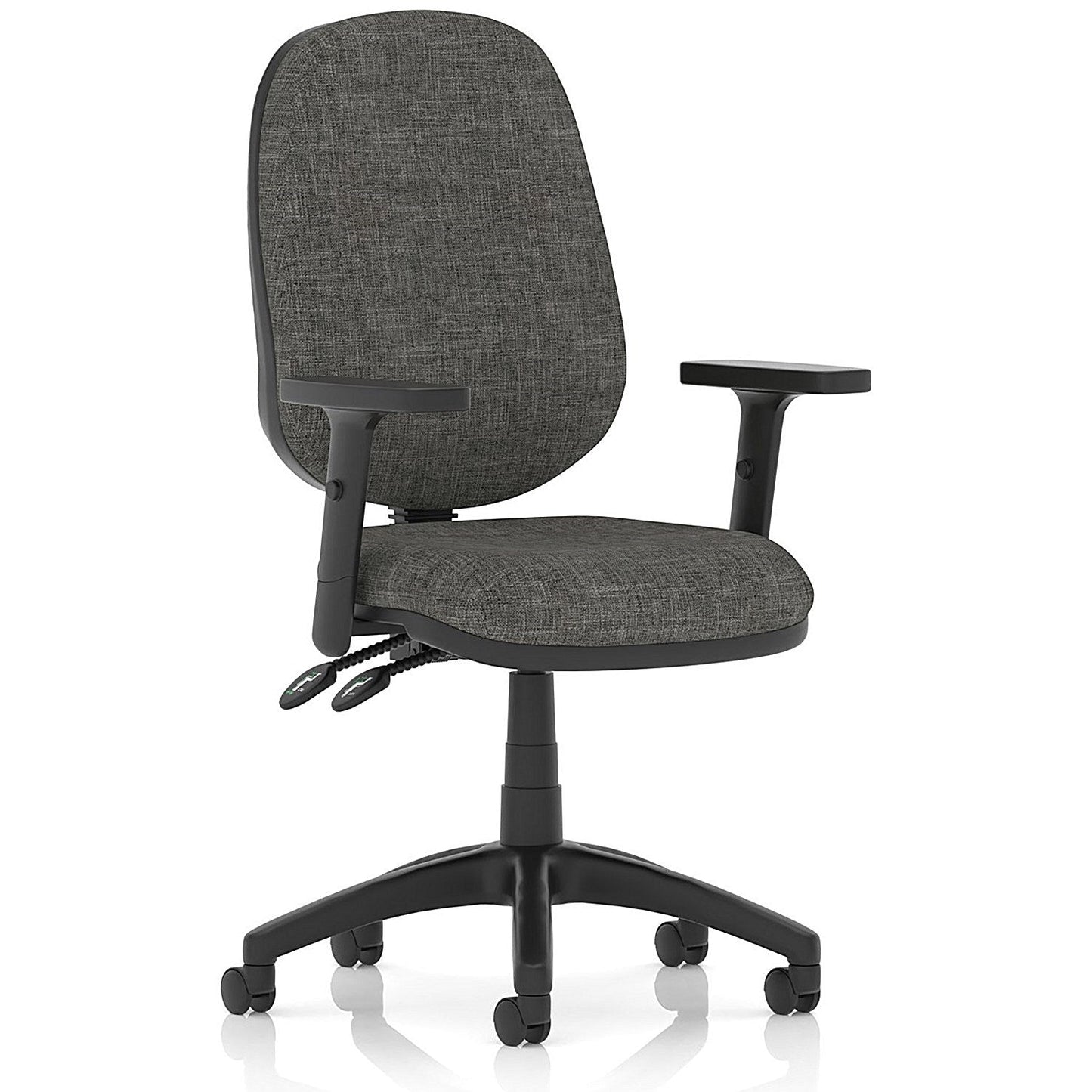 Luna II Lever Task Operator Chair, With Height Adjustable Arms, Charcoal Easy2Order : KC0453