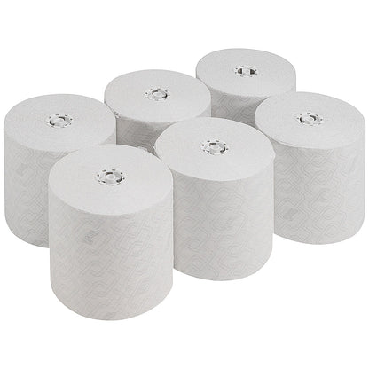 Scott Essential 1-Ply Paper Hand Towel Roll, 350m, White, Pack of 6