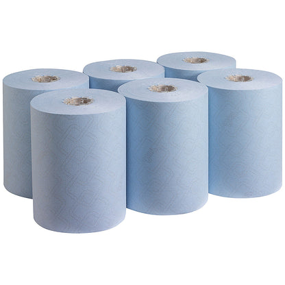 Scott Essentials 1-Ply Slimroll Hand Towel Roll, 190m, Blue, Pack of 6