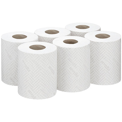Wypall L10 1-Ply Hygiene Centrefeed Paper Roll, 163m, White, Pack of 6