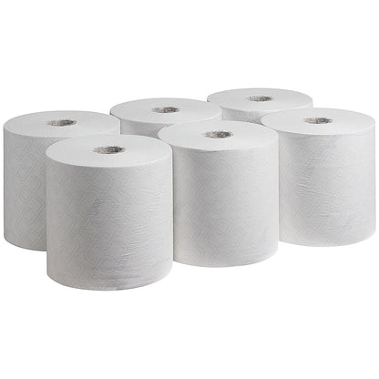 Scott Control 1-Ply Hand Towel Roll, 300m, White, Pack of 6
