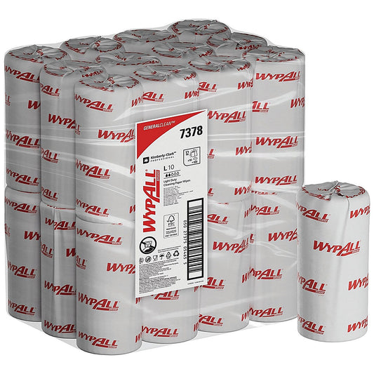 Wypall L10 Light Duty Cleaning Paper Wipes Blue (Pack of 12) 7378