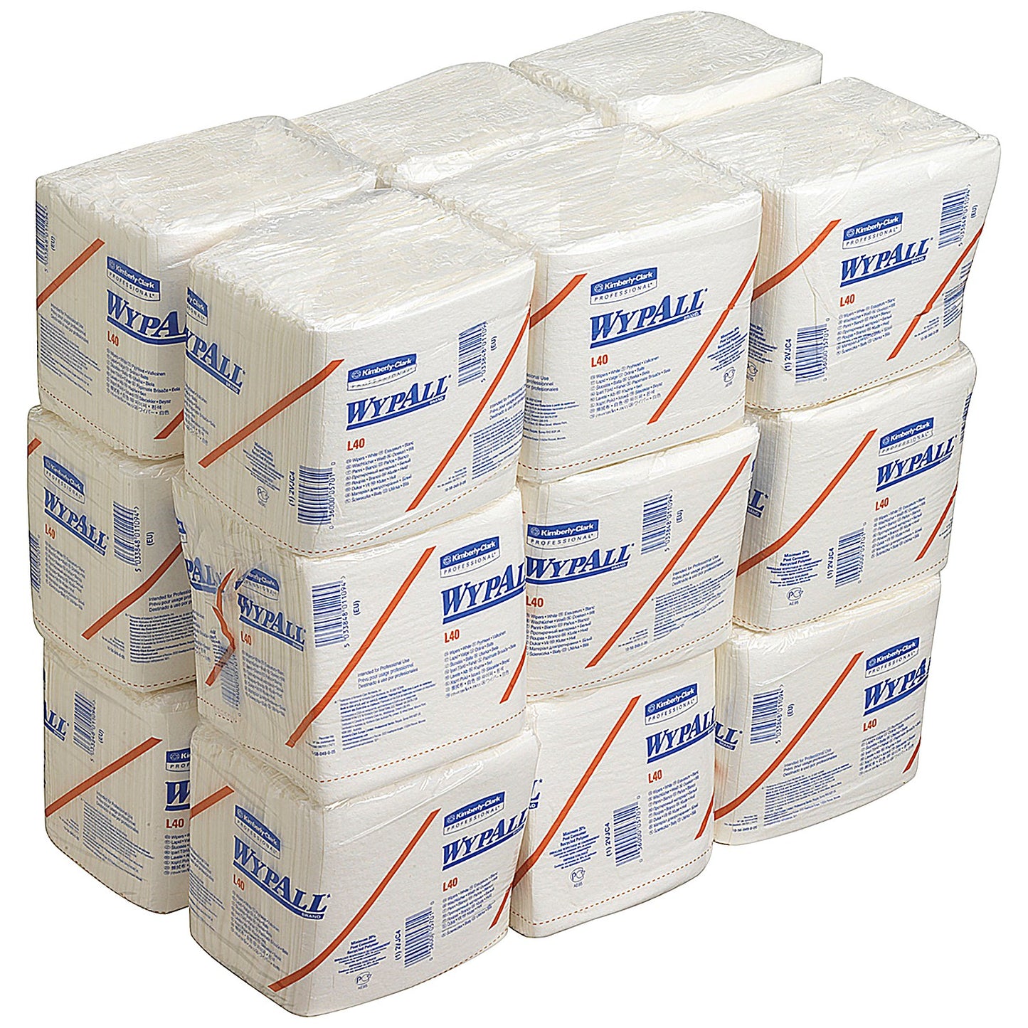 Wypall L40 1-Ply Folded Wipers Sheets, White, Pack of 1008