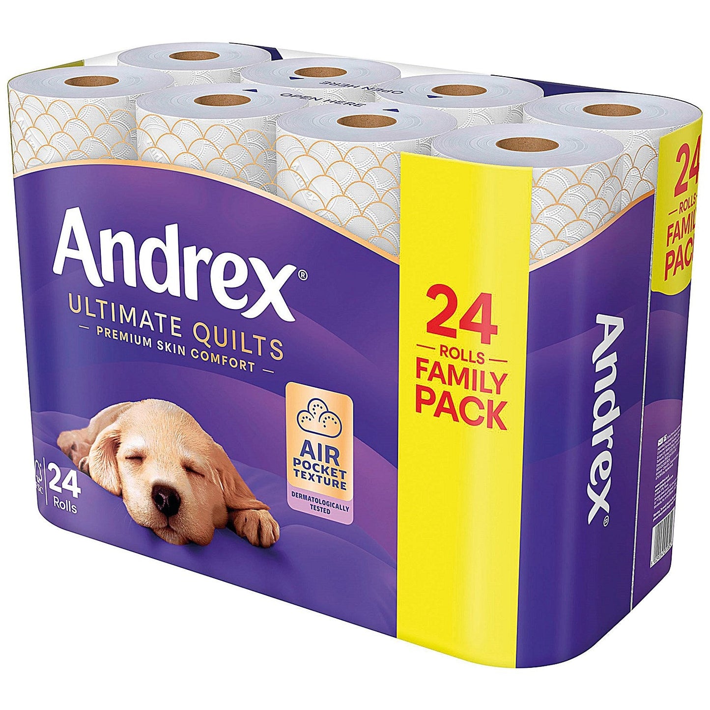 Andrex Ulitmate Quilts Toilet Roll, 3-Ply, 115 Sheets Per Roll, Pack of 24