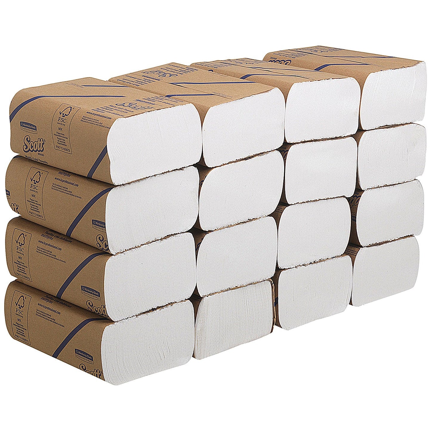 Scott 1-Ply Multifold Hand Towels, White, Pack of 4000