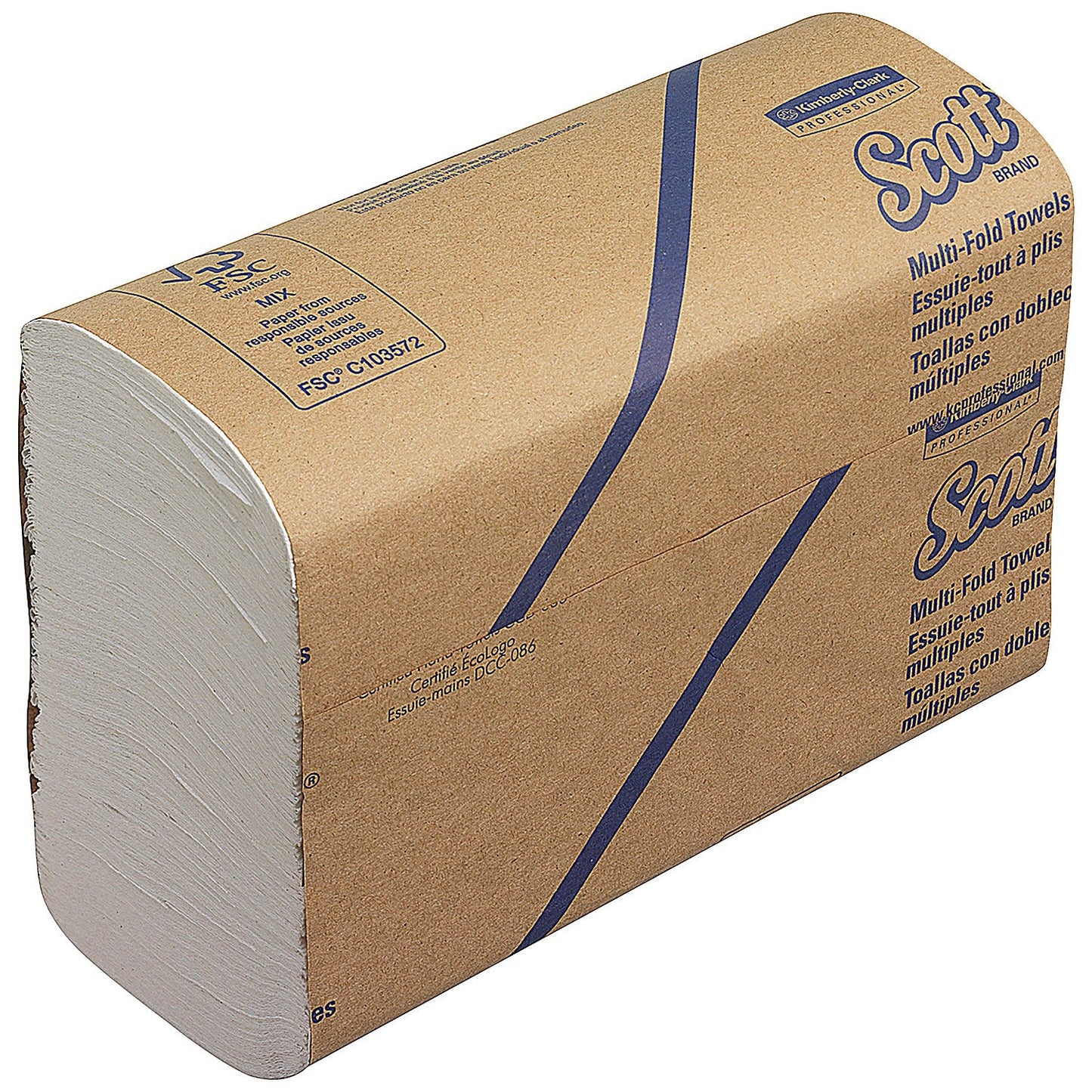 Scott 1-Ply Multifold Hand Towels, White, Pack of 4000