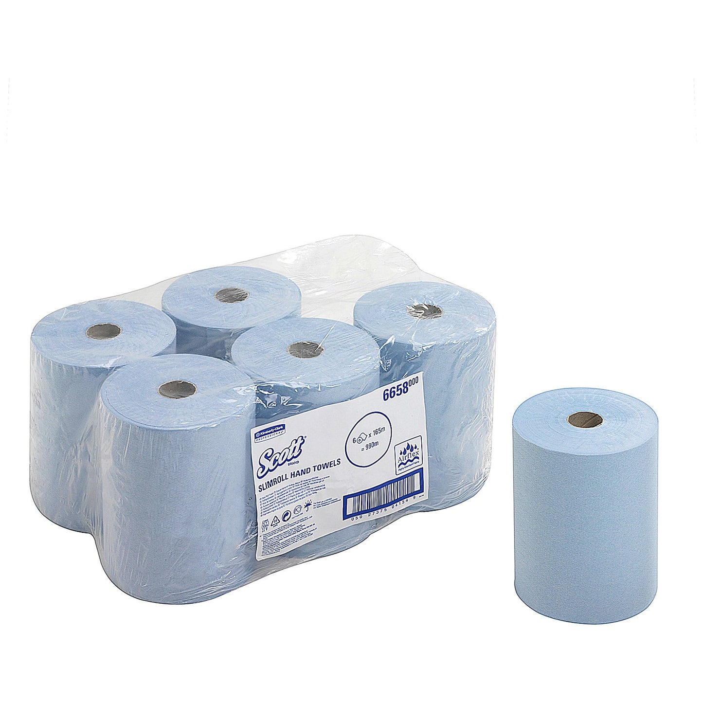 Scott 1-Ply Slimroll Hand Towel Roll, 165m , Blue, Pack of 6